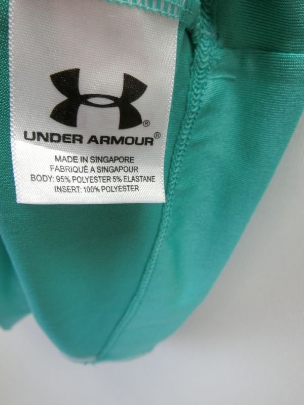 【美品】UNDER ARMOUR(アンダーアーマー) ポロシャツ 緑×白 レディース LG ゴルフウェア