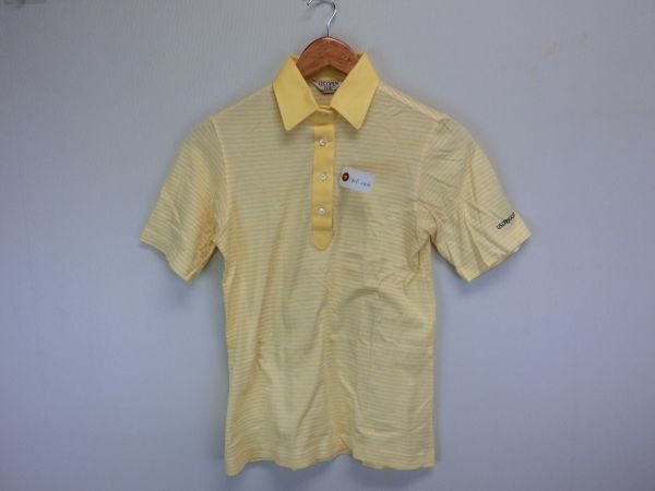 【美品】U.S.OPEN GOLF ポロシャツ 黄ボーダー レディース M ゴルフウェア 1809-0426 中古