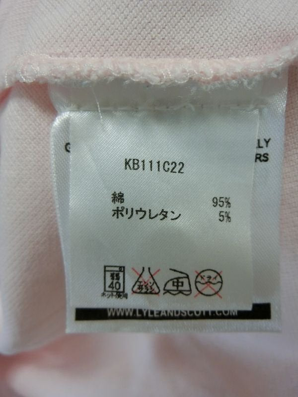 【美品】Lyle & Scott(ライルアンドスコット) ポロシャツ ピンク レディース S ゴルフウェア 1809-0786 中古