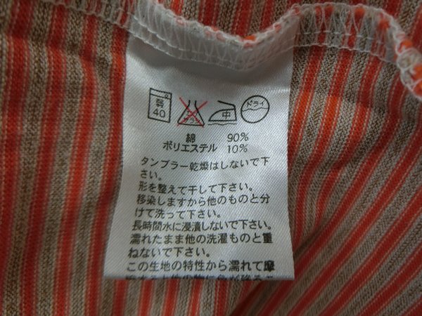 PARADISO(パラディーゾ) ハイネックシャツ オレンジボーダー メンズ M ゴルフウェア 2101-0009 中古
