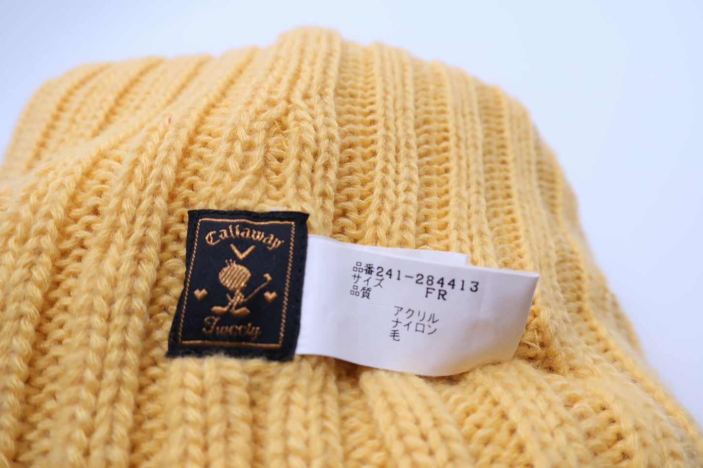 【美品】Callaway(キャロウェイ) ニットキャップ 黄 レディース フリーサイズ 241-284413 ゴルフ用品 2201-0173 中古