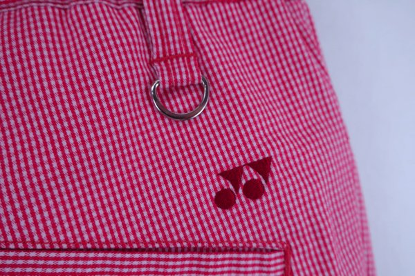 【美品】YONEX(ヨネックス) パンツ 赤白チェック レディース M ゴルフウェア 2206-0017 中古