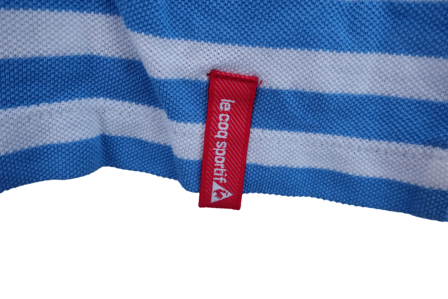 le coq sportif(ルコックスポルティフ) ポロシャツ 水色白ボーダー レディース M ゴルフウェア 2303-0048 中古