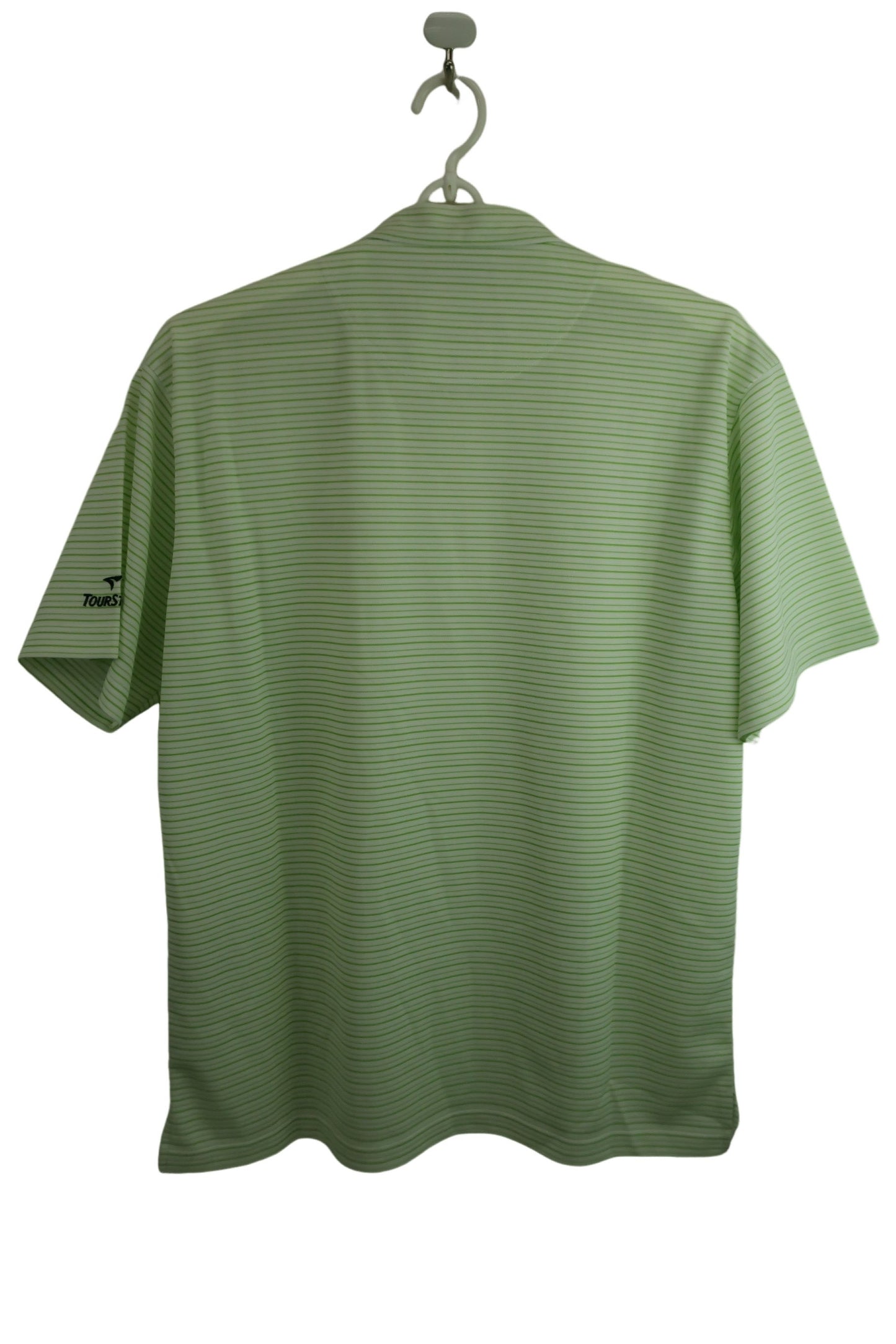 TOURSTAGE(ツアーステージ) 半袖ハーフジップシャツ 白黄緑ボーダー メンズ LL ゴルフウェア 2311-0096 中古