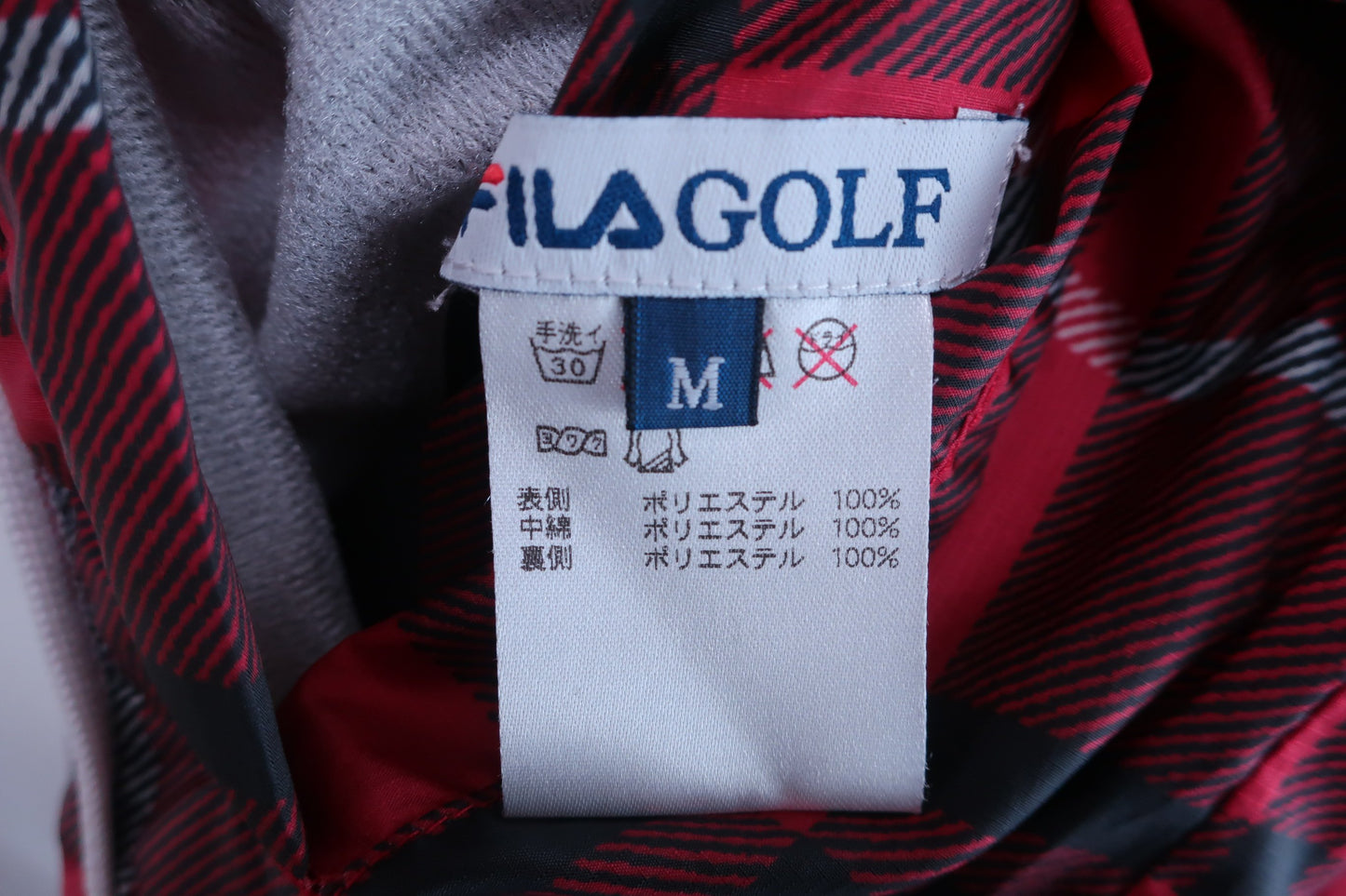 【美品】FILA GOLF(フィラゴルフ) リバーシブルベスト 黒赤 レディース M ゴルフ用品 2401-0015 中古