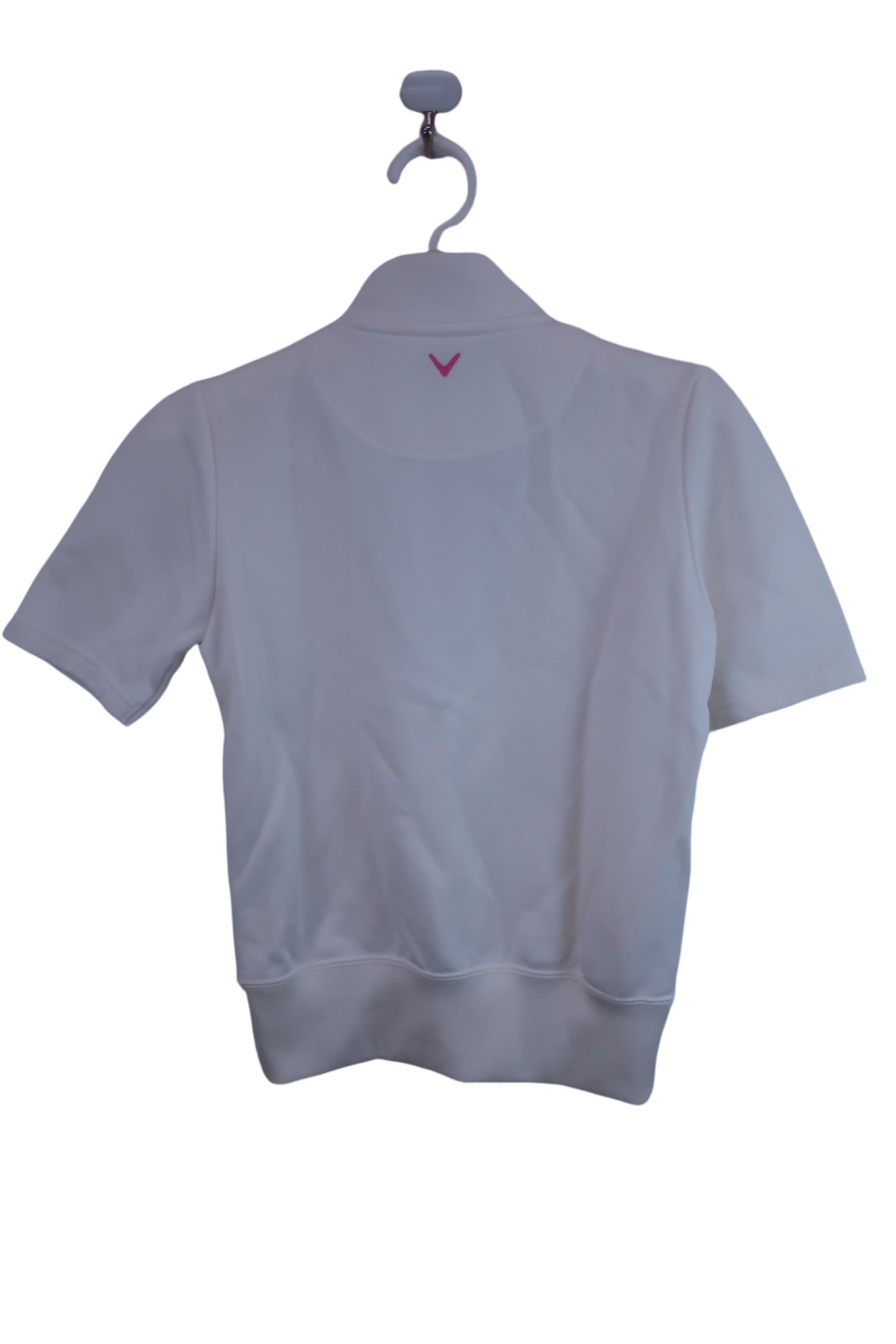 【美品】Callaway(キャロウェイ) 半袖ハーフジップアップトレーナー 白 レディース S 241-254849 ゴルフ用品 2402-0003 中古