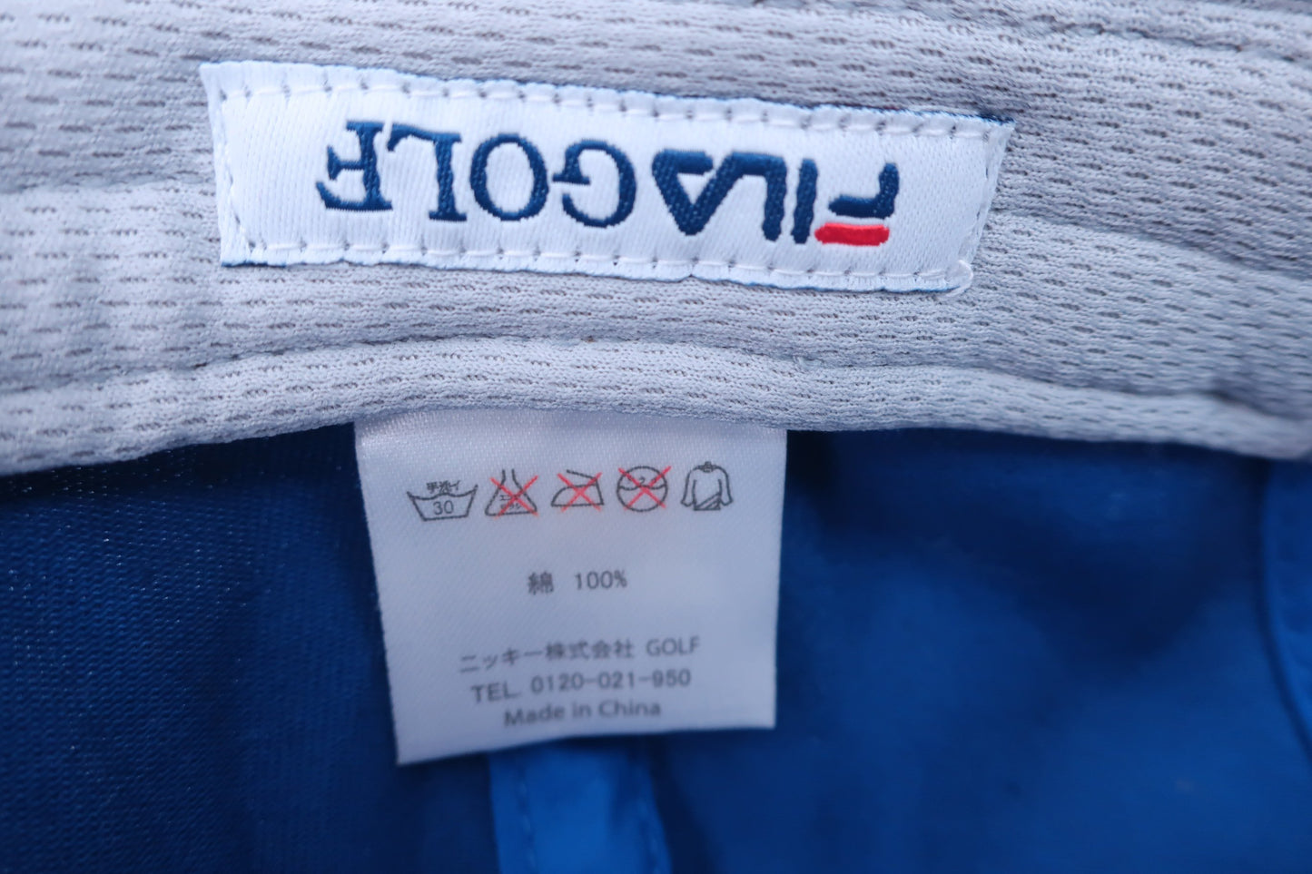 【美品】FILA GOLF(フィラゴルフ) キャップ 青 メンズ フリーサイズ ゴルフ用品 2404-0246 中古