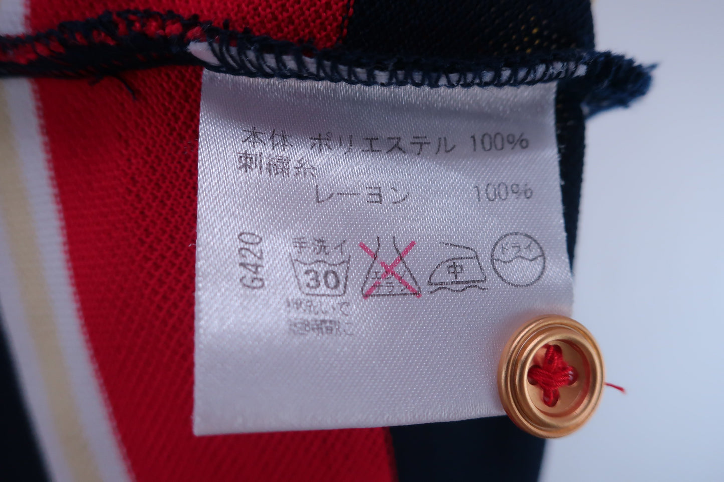 【美品】nuni(ヌニ) ポロシャツワンピース 赤紺白黄色 レディース 40 ゴルフ用品 2407-0260 中古