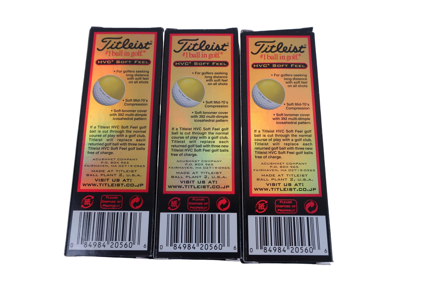【新品】Titleist(タイトリスト) ゴルフボール 白 3スリーブ HVC SOFT FEEL ゴルフ用品 2409-0316 新品