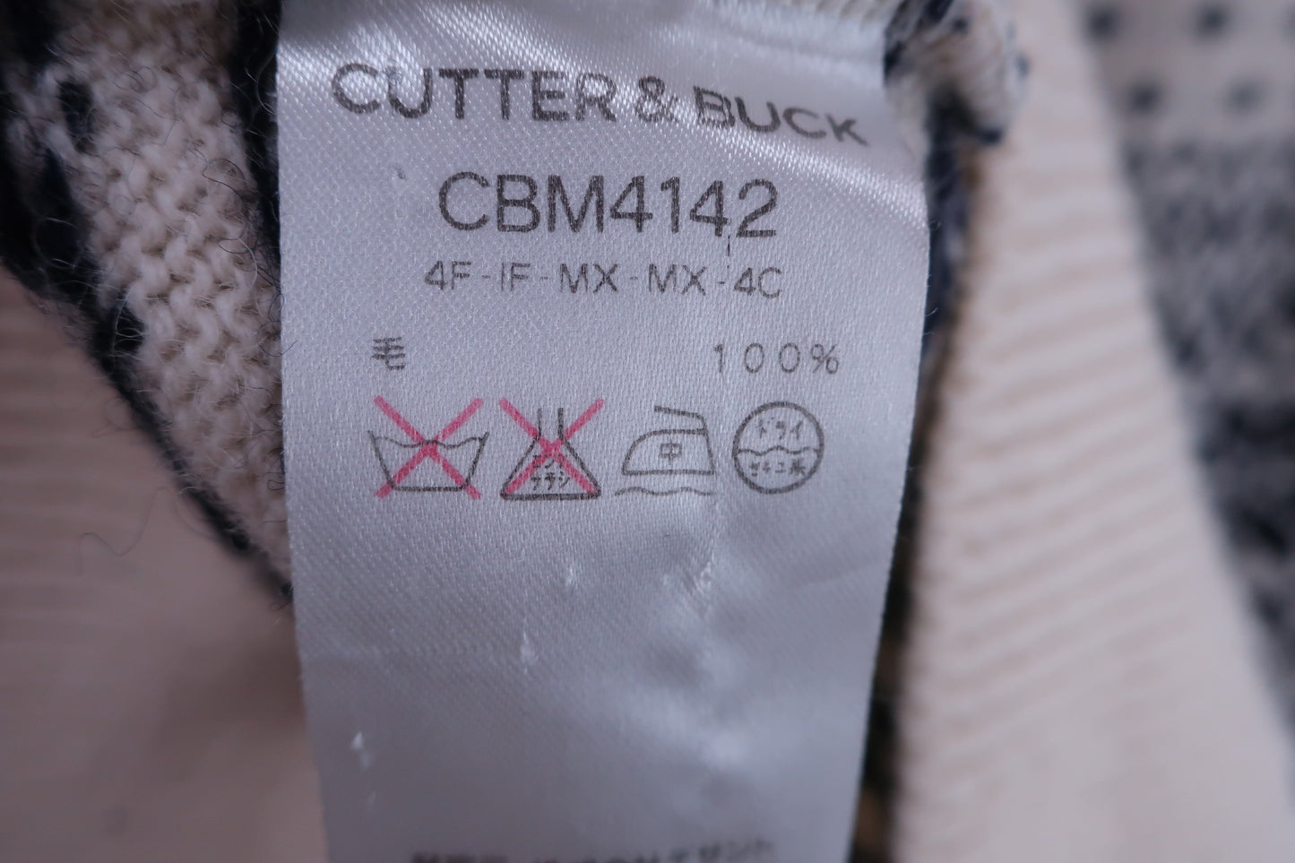 CUTTER&BUCK(カッター&バック) ニットセーター 白ネイビー メンズ M A-6
