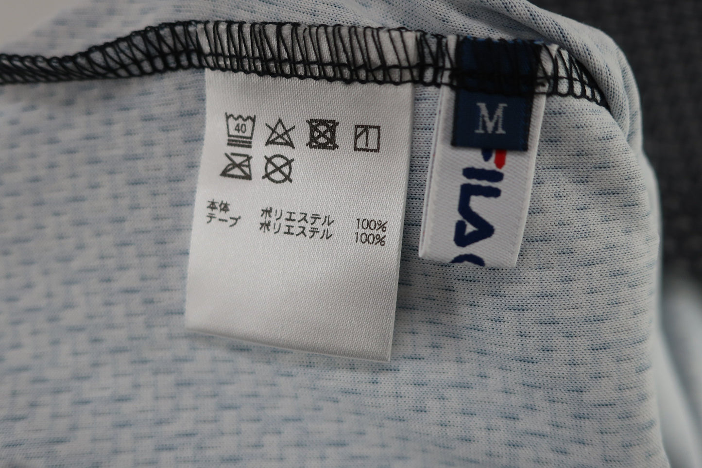 FILA GOLF(フィラゴルフ) 半袖モックネックシャツ グレーロゴ柄 レディース M A-7