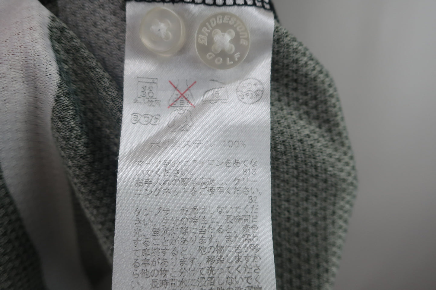 BRIDGESTONE GOLF(ブリヂストンゴルフ) 半袖ポロシャツ 黒グレー白チェック メンズ M C-9
