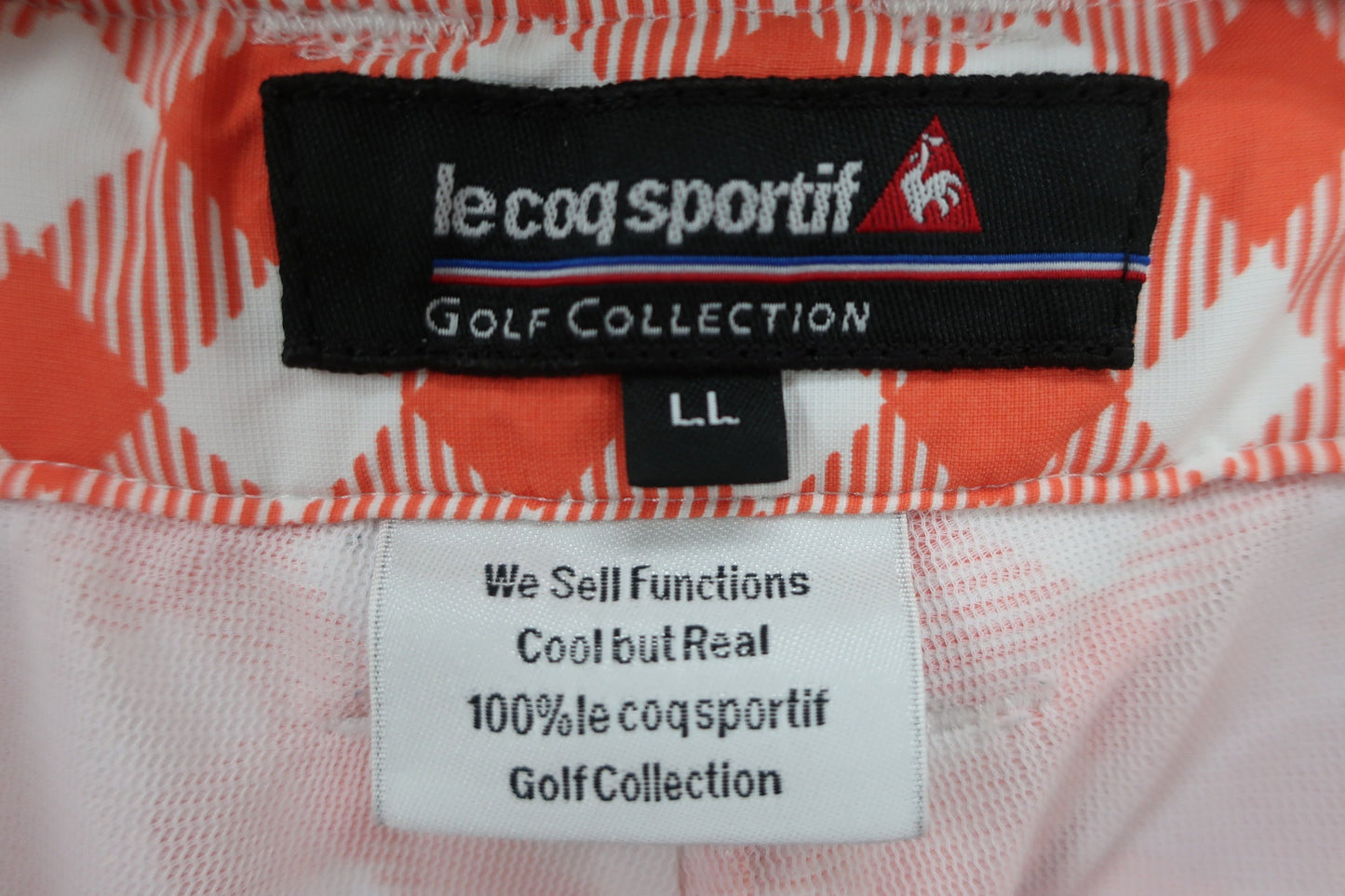 le coq sportif(ルコックスポルティフ) ハーフパンツ オレンジ系白チェック柄 メンズ LL A