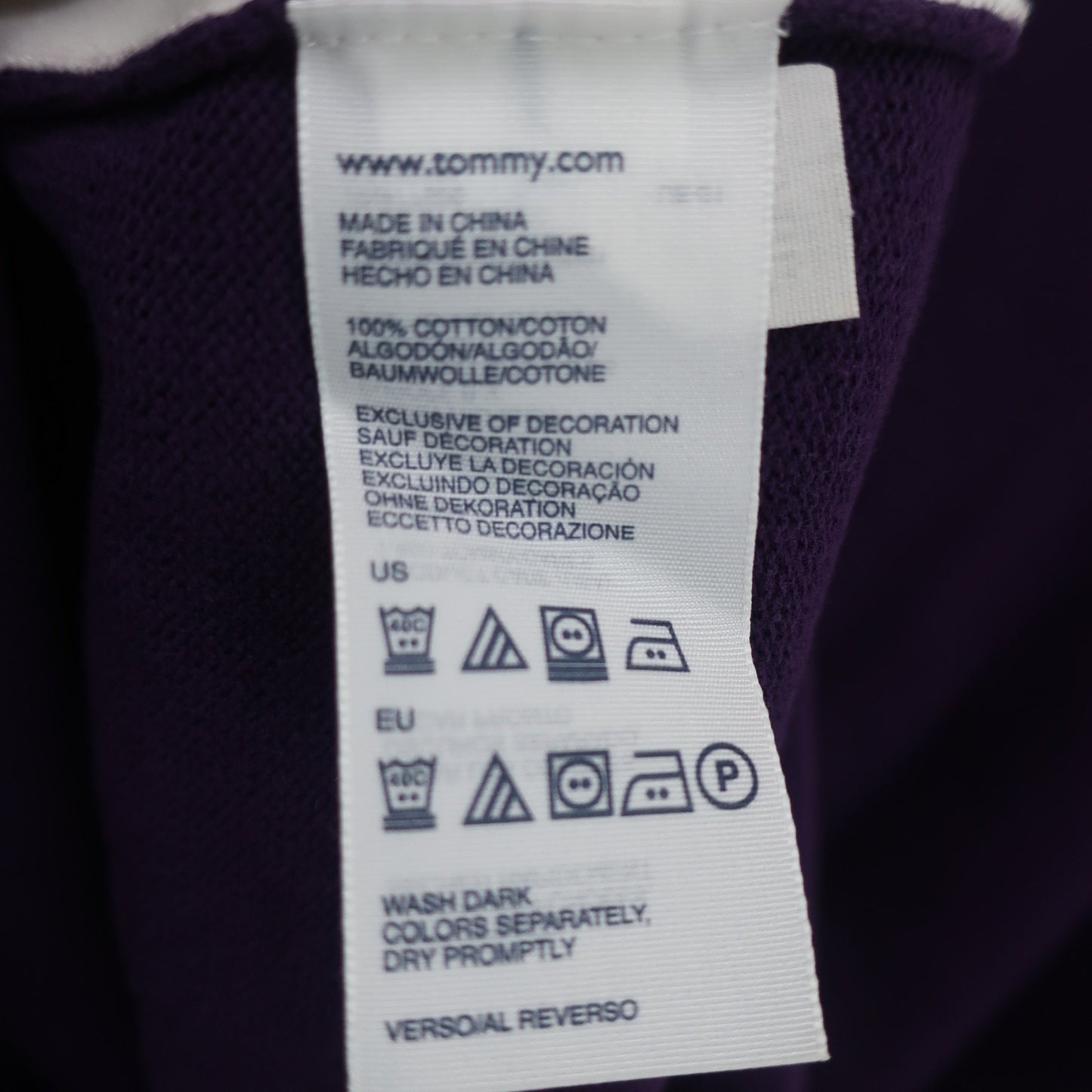 TOMMY HILFIGER(トミーヒルフィガー) ハーフジップニットシャツ パープル レディース XL B