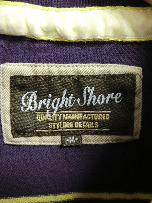 Bright Shore ポロシャツ 紫×黄色 レディース M B