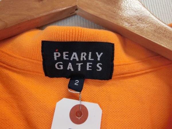 PEARLY GATES(パーリーゲイツ) ノースリーブポロシャツ オレンジ レディース 2 B