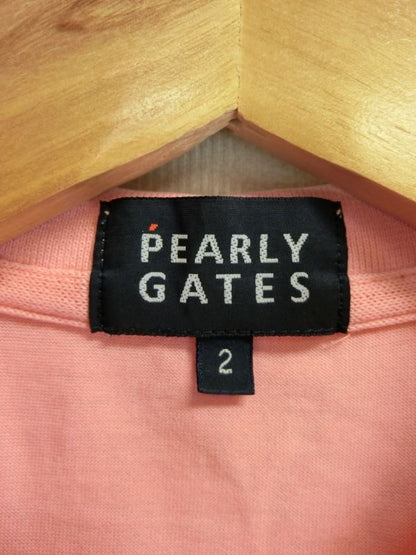 PEARLY GATES(パーリーゲイツ) ポロシャツ ピンク×白ボーダー レディース 2 B