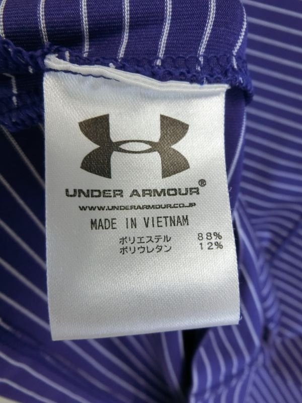 UNDER ARMOUR(アンダーアーマー) ポロシャツ 紫ボーダー レディース SM B