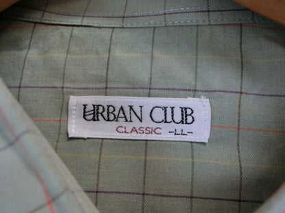 URBAN CLUB 長袖シャツ 深緑チェック メンズ LL B