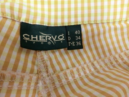 CHERVO(シェルボ) ハーフパンツ 黄色系チェック レディース I40 D34 F~E 36 A