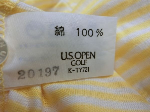 U.S.OPEN GOLF ポロシャツ 黄ボーダー レディース M A