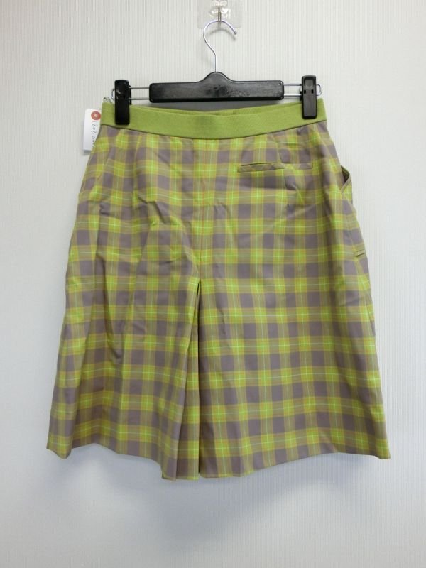 PARIS(パリス) キュロットスカート 黄緑×グレー×ピンク×白 レディース 63-90 ゴルフウェア 1809-0447 中古
