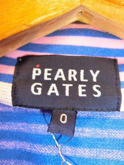 PEARLY GATES(パーリーゲイツ) 七分丈ポロシャツ ピンク×青ボーダー レディース 0 B