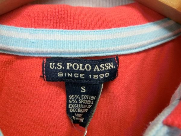 U.S.POLO ASSN. ポロシャツ 赤 レディース S B