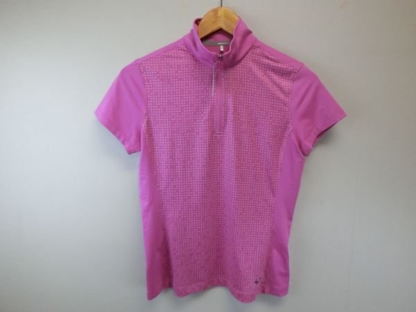 NIKE GOLF(ナイキゴルフ) ハーフジップシャツ ピンク×白ドット レディース M A