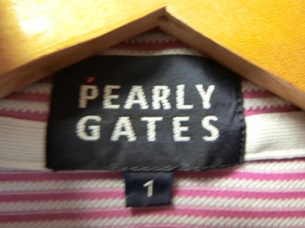 PEARLY GATES(パーリーゲイツ) ノースリーブハーフジップシャツ 紫ボーダー レディース 1 C