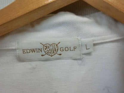 EDWIN GOLF(エドウィンゴルフ) ポロシャツ 白×イカリ柄 レディース L B