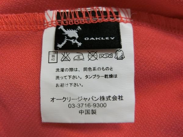 OAKLEY(オークリー) ハーフジップアップシャツ 赤 レディース L A