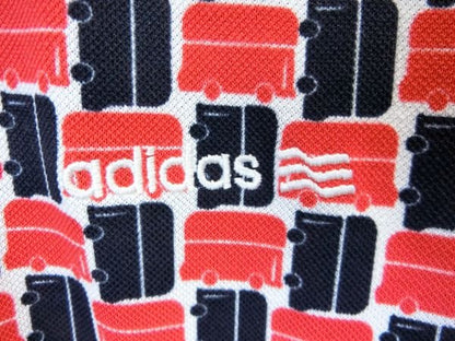 adidas(アディダス) ポロシャツ 白×赤紺車 レディース S B