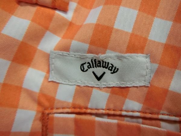 Callaway(キャロウェイ) ハーフパンツ オレンジｘ白(チェック柄) レディース M A