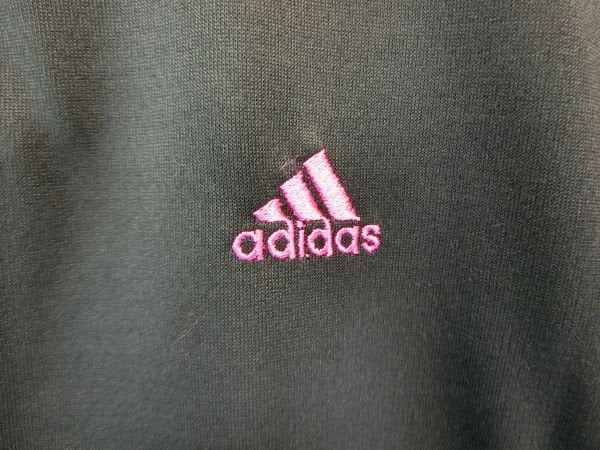 adidas(アディダス) ハーフジップシャツ 黒×ピンク レディース M B