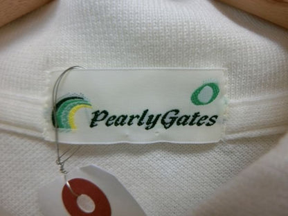 PEARLY GATES(パーリーゲイツ) ポロシャツ 生成り×緑系ボーダー レディース 0 B