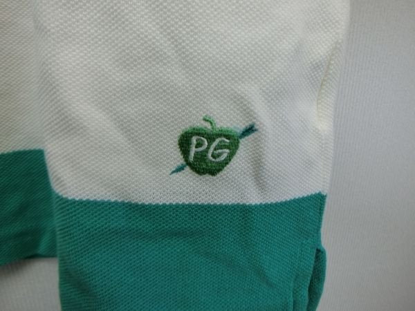 PEARLY GATES(パーリーゲイツ) ポロシャツ 生成り×緑系ボーダー レディース 0 B