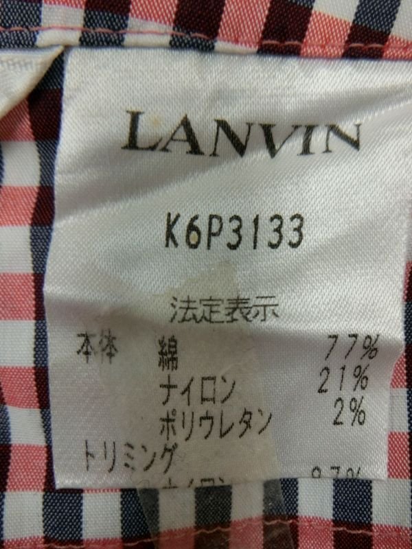 LANVIN SPORT(ランバンスポーツ) 七分丈パンツ 赤紺白チェック レディース 38 A