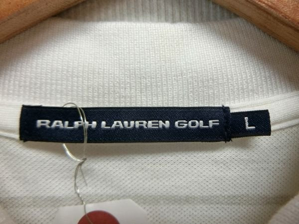 RALPH LAUREN GOLF(ラルフローレンゴルフ) 長袖ポロシャツ 白×グレーボーダー レディース L C