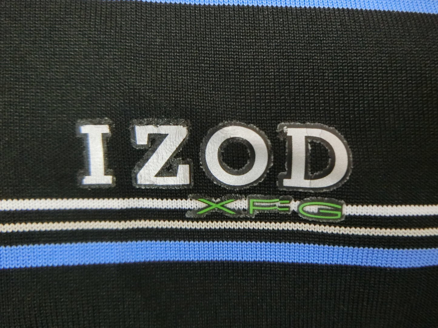 IZOD(アイゾッド) ポロシャツ 黒水色ボーダー メンズ SP A