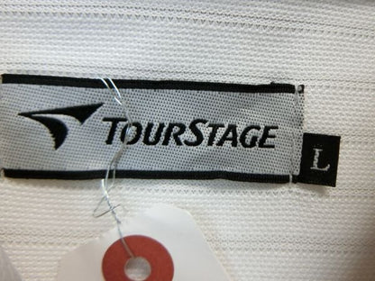 TOURSTAGE(ツアーステージ) ハーフジップシャツ 白赤 メンズ L B