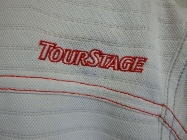 TOURSTAGE(ツアーステージ) ハーフジップシャツ 白赤 メンズ L B