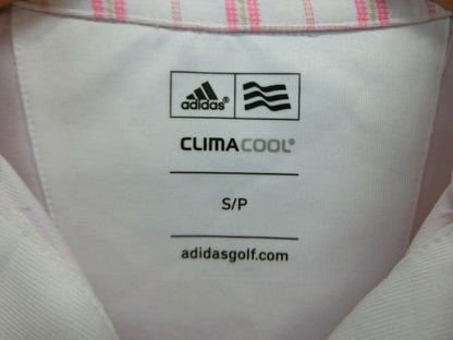 adidas(アディダス) ポロシャツ ピンク×白 レディース S A