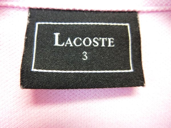 LACOSTE(ラコステ) ポロシャツ ピンク レディース 3 B