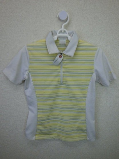 NIKE GOLF(ナイキゴルフ) ハーフジップポロシャツ 黄白ボーダー レディース S B