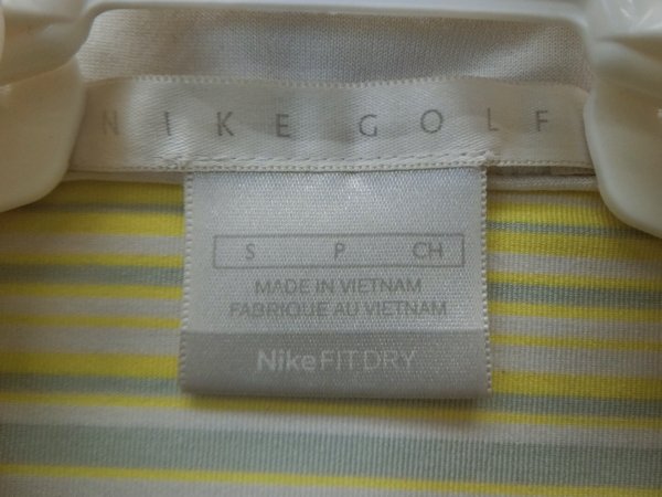 NIKE GOLF(ナイキゴルフ) ハーフジップポロシャツ 黄白ボーダー レディース S B