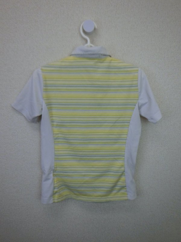 NIKE GOLF(ナイキゴルフ) ハーフジップポロシャツ 黄白ボーダー レディース S B