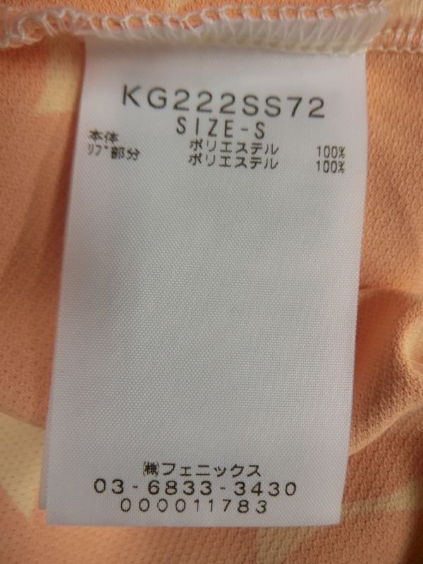 Kappa(カッパ) ポロシャツ オレンジ総柄 レディース S B