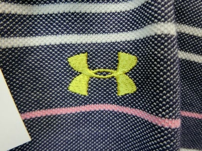 UNDER ARMOUR(アンダーアーマー) ポロシャツ 紫白ピンクボーダー レディース MD B