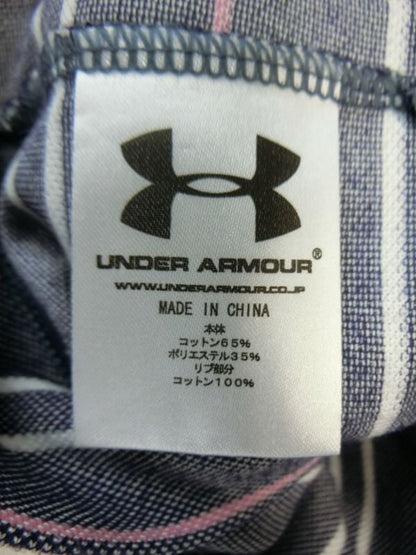 UNDER ARMOUR(アンダーアーマー) ポロシャツ 紫白ピンクボーダー レディース MD B